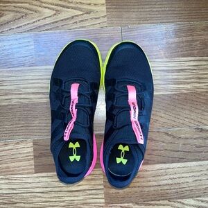 Under Armour Black Shoes with Pink and Yellow Accents